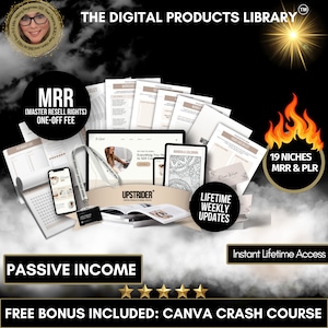 The Digital Products Library | MRR and PLR Digital Products in 19 Niches, from AI to Home Decor | Canva Templates and Ebooks, Updated Weekly