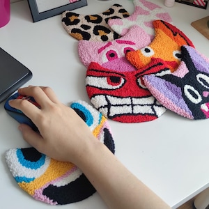 Ponsnaald muismat polssteun: boho kantoordecor, gamercadeau