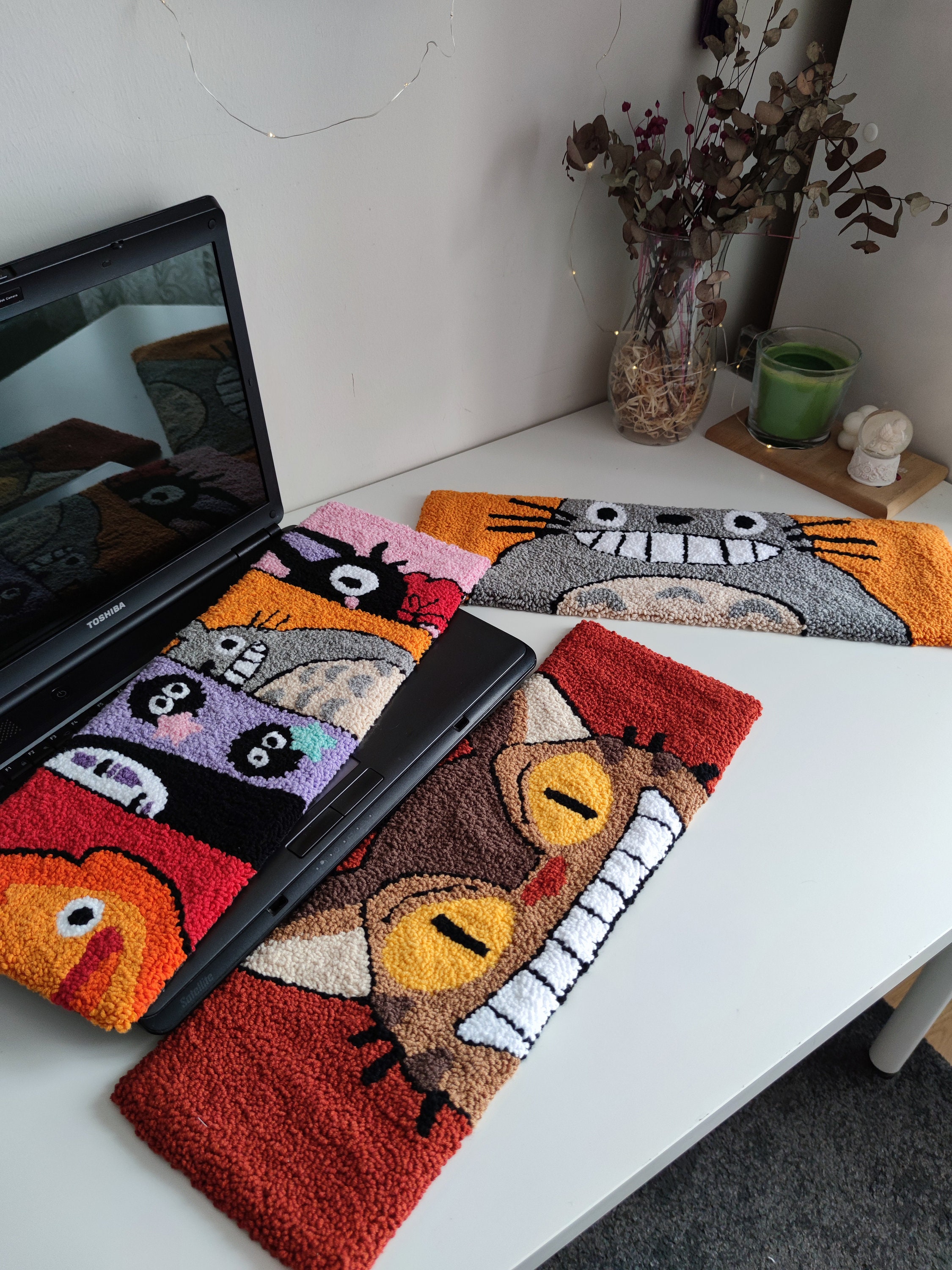 Anime Keyboard Rug, Punch Needle Keyboard Rug, Anime Figure, Desk Rug ...