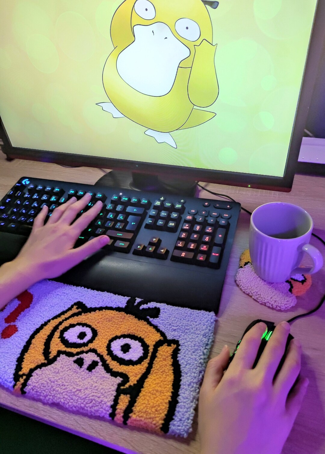 Psyduck Keyboard Punch Rug Keyboard Pad Room Decorations Etsy