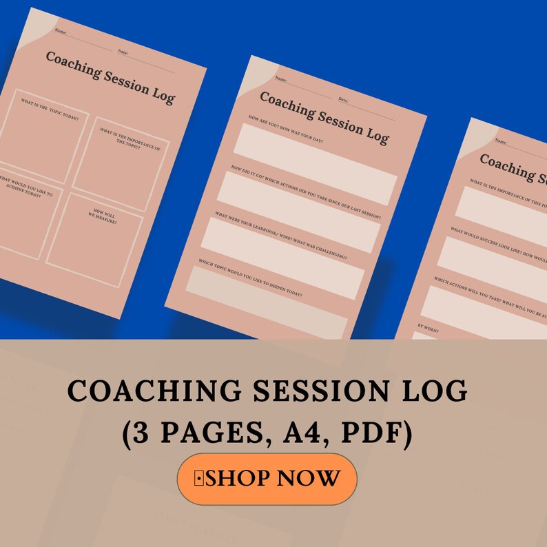 Coaching Session Template for Coaching, Template for Executive Coaching ...