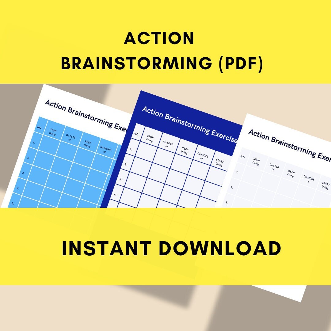 Team Building Activities for Work, Action Brainstorming Worksheet Pdf ...