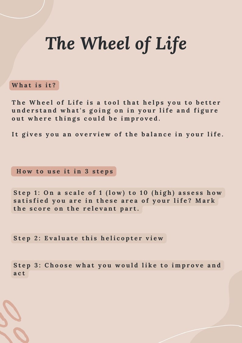 Printable Coaching Tools, Wheel of Balance PDF, Blank Wheel of Life ...