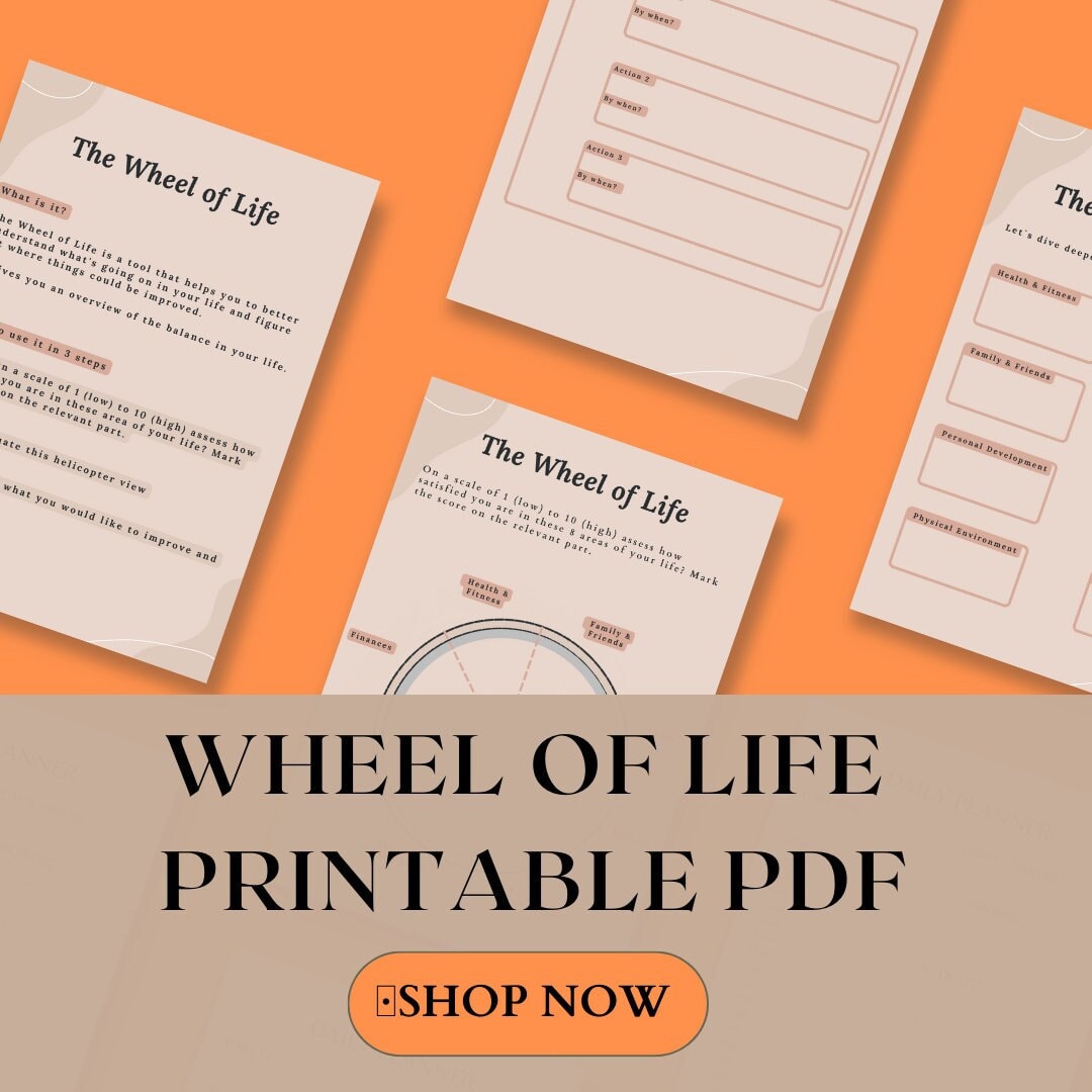 Wheel of Life Worksheet Template Wheel of Life Printable Planner Wheel ...