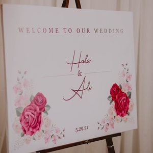 Floral Welcome Sign | Wedding Welcome Sign | Engagement Sign | Bridal Shower Sign | Event Celebration Sign | Foam Core Welcome Sign