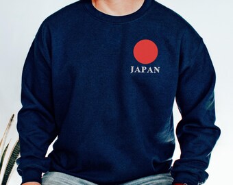 Embroidered Japanese Flag Sweatshirt: Vintage Japan Streetwear Gift