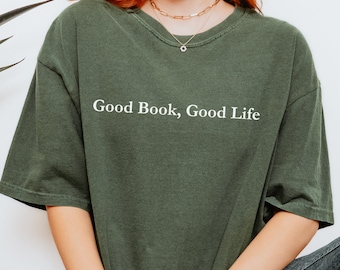 Book Lover Shirt Comfort Colors 1717 Reader Gift Reading Tee Minimalist