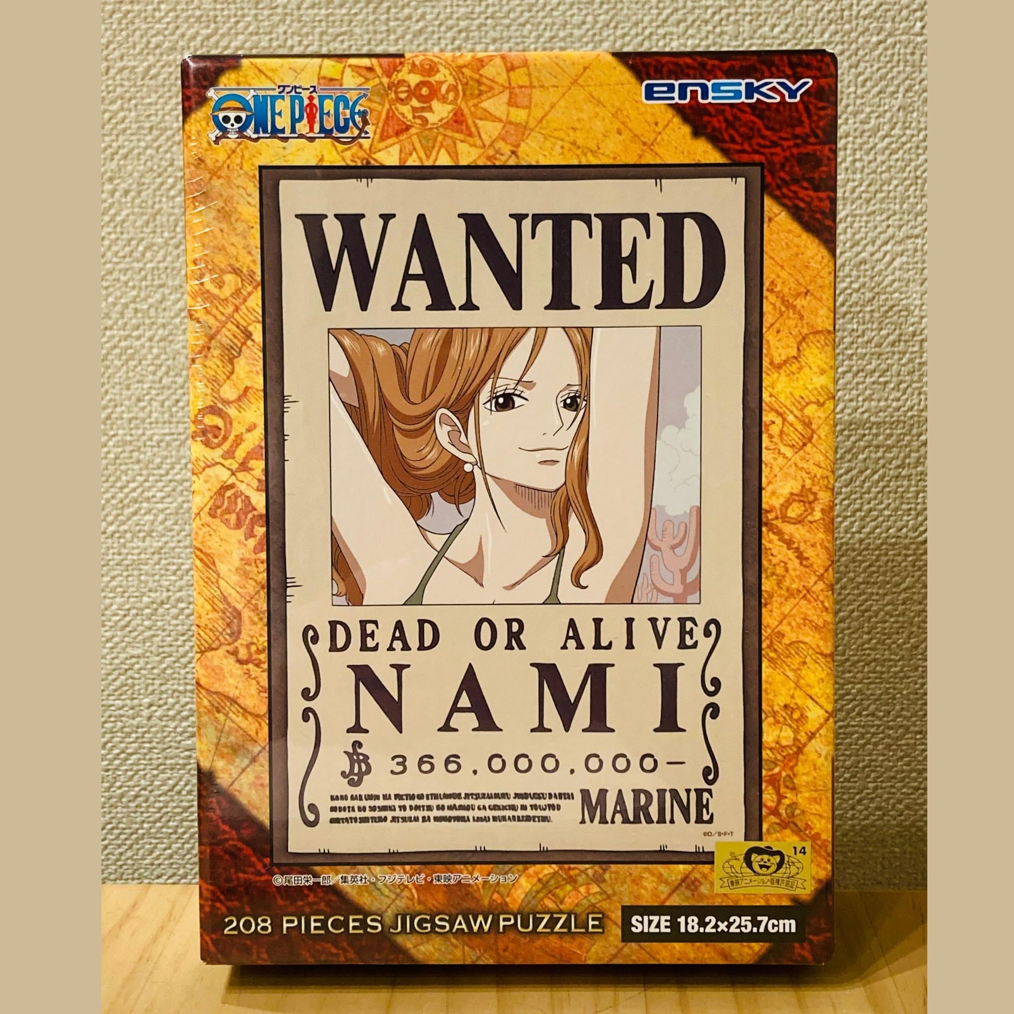 One Piece Nami Wanted Poster Jigsaw Puzzle, 208 Pieces Ensky