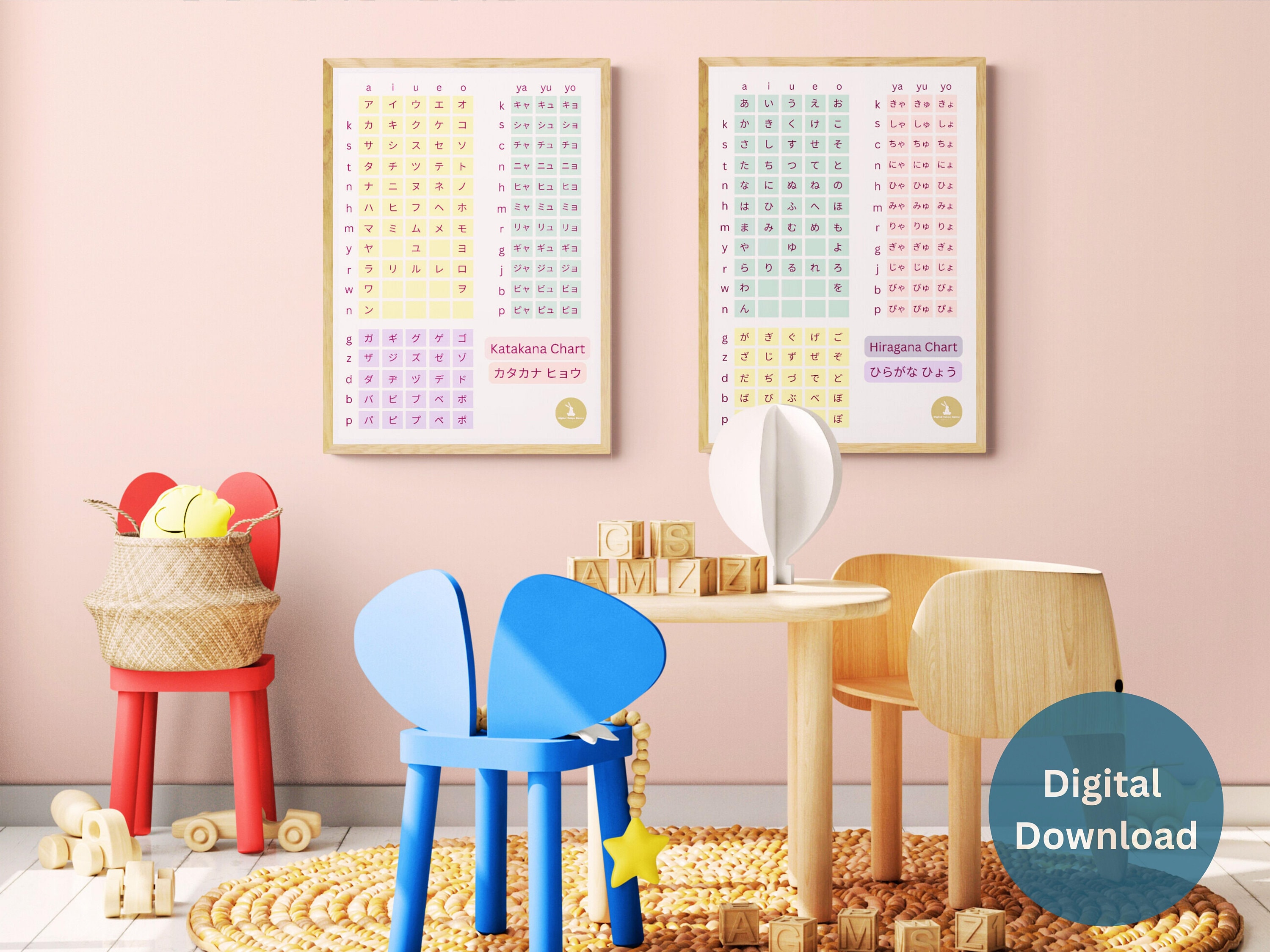 Japanese Language Katakana Chart Poster Digital Download PDF, Printable ...