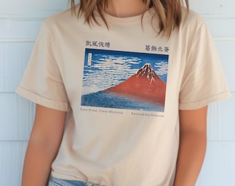Hokusai Red Fuji T-shirt: Japanese Art Tee