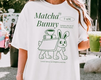 Matcha Bunny Shirt Japanese Graphic Top Matcha Lover Gift Comfort Colors 1717 Tee