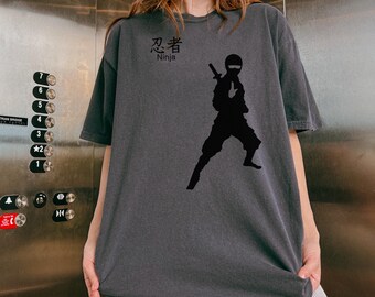 Ninja Shirt Japanese Kanji T Shirt Martial Arts Tee Minimal Shinobi Gift
