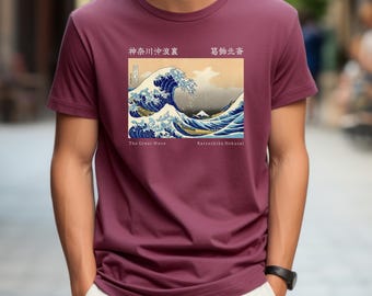 Hokusai Wave T-Shirt, Japanese Art Cotton Tee