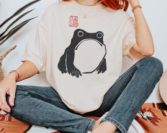 Camiseta japonesa Frog Comfort Colors: Matsumoto Hoji Vintage Art