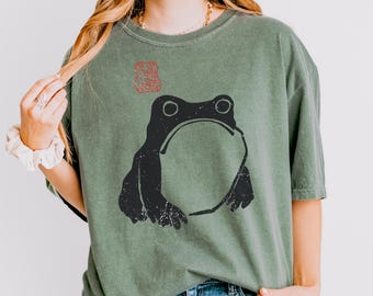 Matsumoto Hoji Frog T-Shirt: Japanese Vintage Art on Comfort Colors