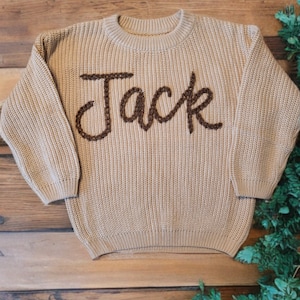Hand embroidered knit sweater