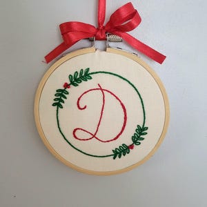 custom hand embroidered christmas ornament