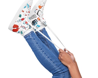 Nurse High Top Shoes / Nurse Print Shoes / RN Sneakers / Nurse All Star Shoes / Nurse Shoes / Shoes / Cute RN Shoes / Medical student gift