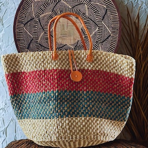 Panier sisal, sac sisal, sac sisal femme, sac sisal tressée, sac tissé africain, cadeau pour elle, sac sisal 100% natural 35 cm/ 14 pouces