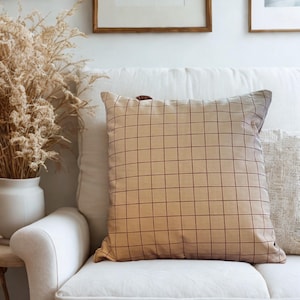 Housse de coussin 50cm50. Housse de coussin motif carreaux. Housse de coussin Coton/velours. Housse de coussin interior. Housse carré canapé