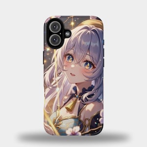 Anime iPhone Case, Magical Anime Girl, for iPhone 16 15 14 13 12 11 Plus Pro Max Phone Case, iPhone Tough Case, Wireless Charging