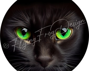 EXCLUSIVE!!! Vintage Black Cat Face Autumn Fall Halloween UV-Coated Aluminum Round Wreath Door Decor Wreath Sign B Proudly Made in the USA
