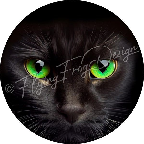 EXCLUSIVE!!! Vintage Black Cat Face Autumn Fall Halloween UV-Coated Aluminum Round Wreath Door Decor Wreath Sign B Proudly Made in the USA