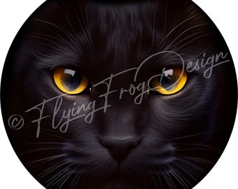 EXCLUSIVE!!! Vintage Black Cat Face Autumn Fall Halloween UV-Coated Aluminum Round Wreath Door Decor Wreath Sign C Proudly Made in the USA