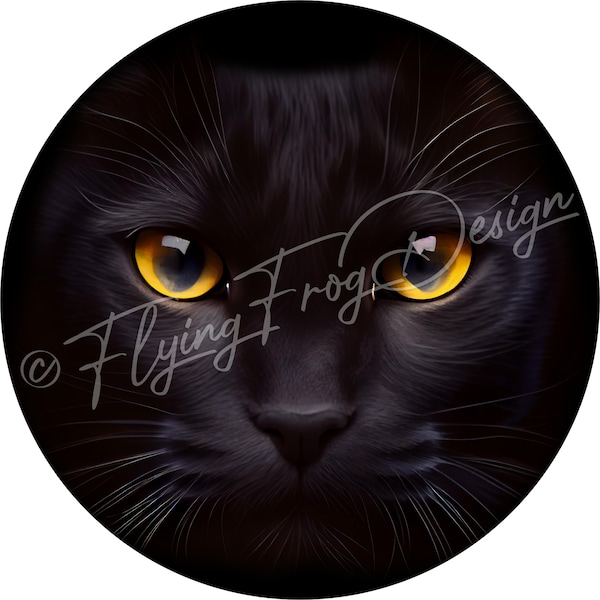 EXCLUSIVE!!! Vintage Black Cat Face Autumn Fall Halloween UV-Coated Aluminum Round Wreath Door Decor Wreath Sign C Proudly Made in the USA