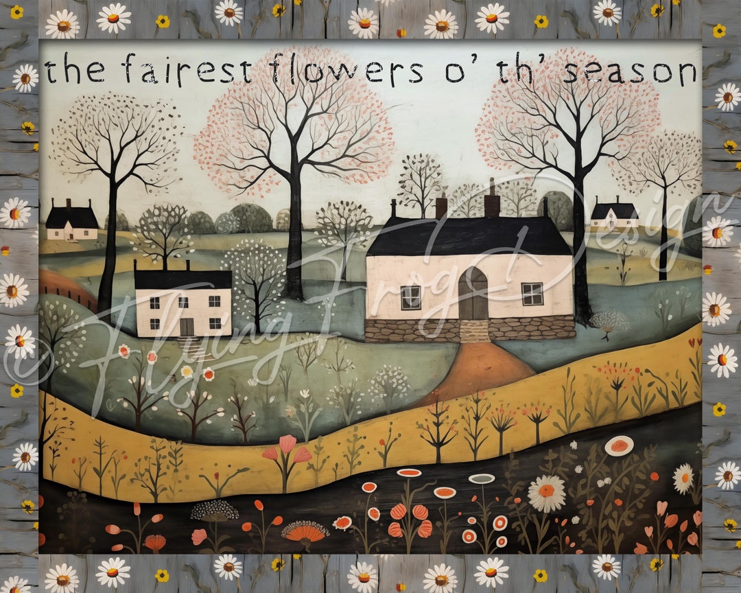 Americana Folk Outsider Art White House the Fairest Flowers O' Th ...