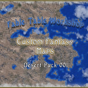 4 benutzerdefinierte Fantasy-Reichskarten (Desert Pack 001) von Fable Table Workshop