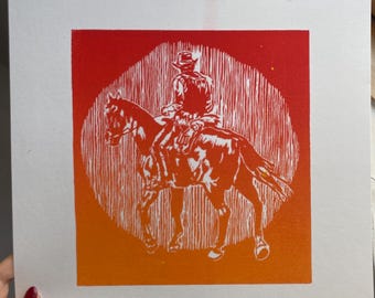 Howdy- Original Linoldruck