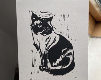 Button- Original Lino print