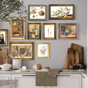 Vintage Kitchen Wall Art Vintage Gallery Wall Set Dining Rom Wall Art ...