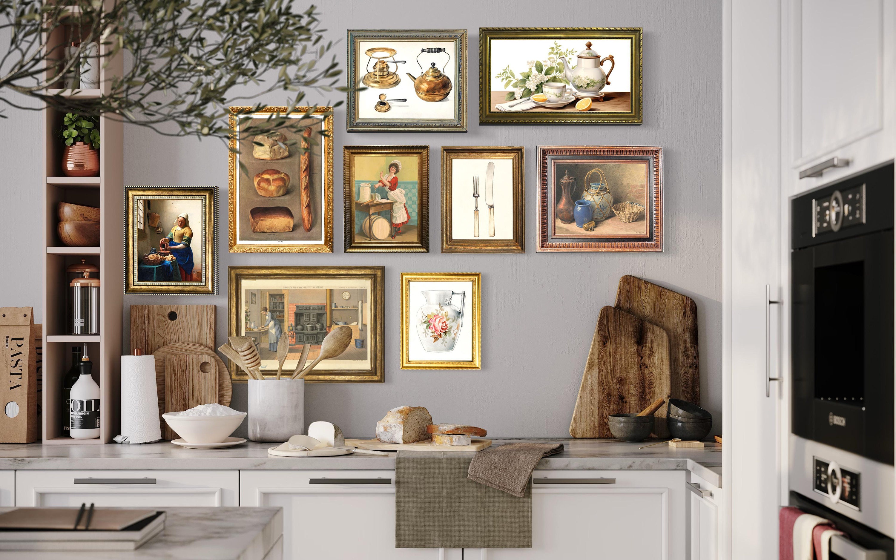 Vintage Kitchen Wall Art Vintage Gallery Wall Set Dining Rom Wall Art