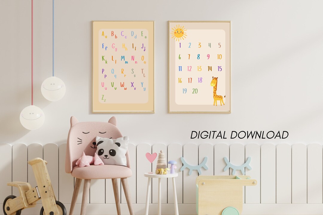 Printable Animal Alphabet Nursery Wall Art Set, ABC Wall Decor, ABC ...