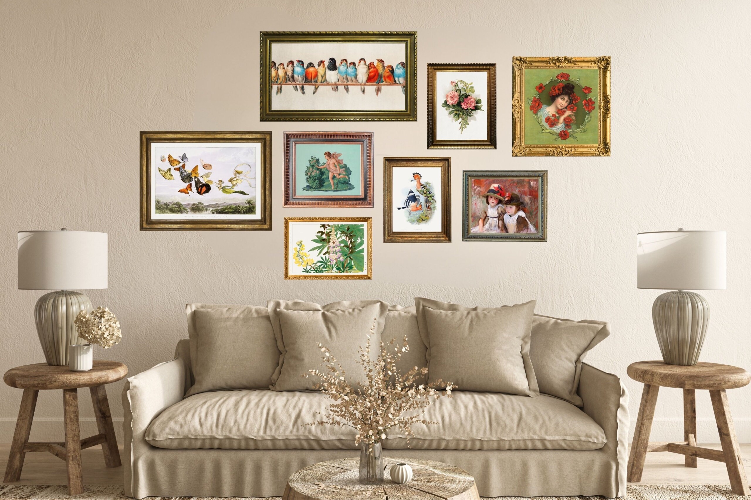 Vintage Gallery Wall Art Set Printable Eclectic Home Decor Digital Art Print for Home Decor ...