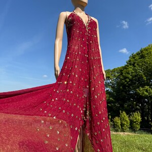 Prendisole decorato unico rosso e oro / taglia unica