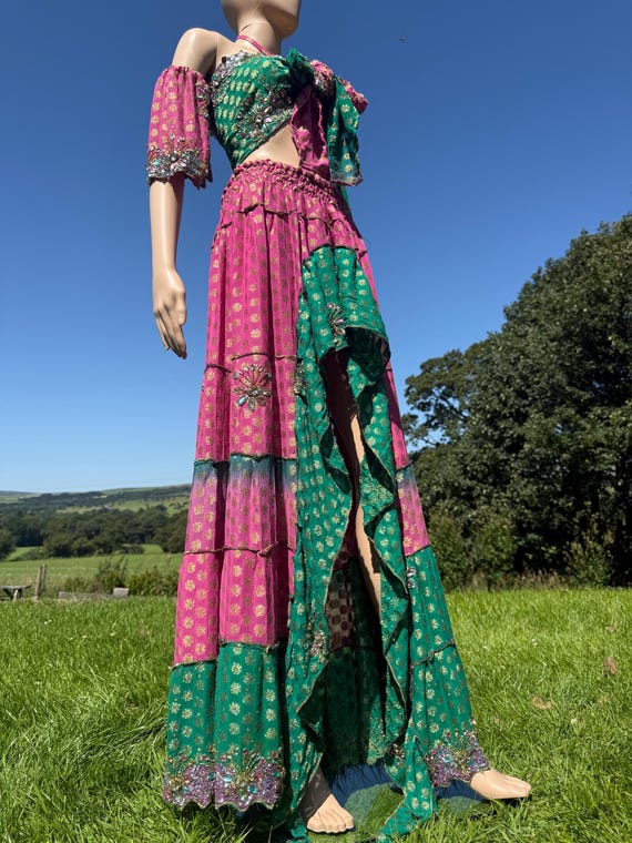 green and pink fairy dress Tania Purple & Green Fairy Tulle Dress – The Lace Anchor main image 0