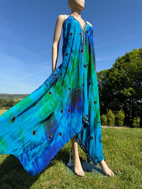 Blue and Green Unique Embellished Sundress / One Size Fits Most - Etsy UK