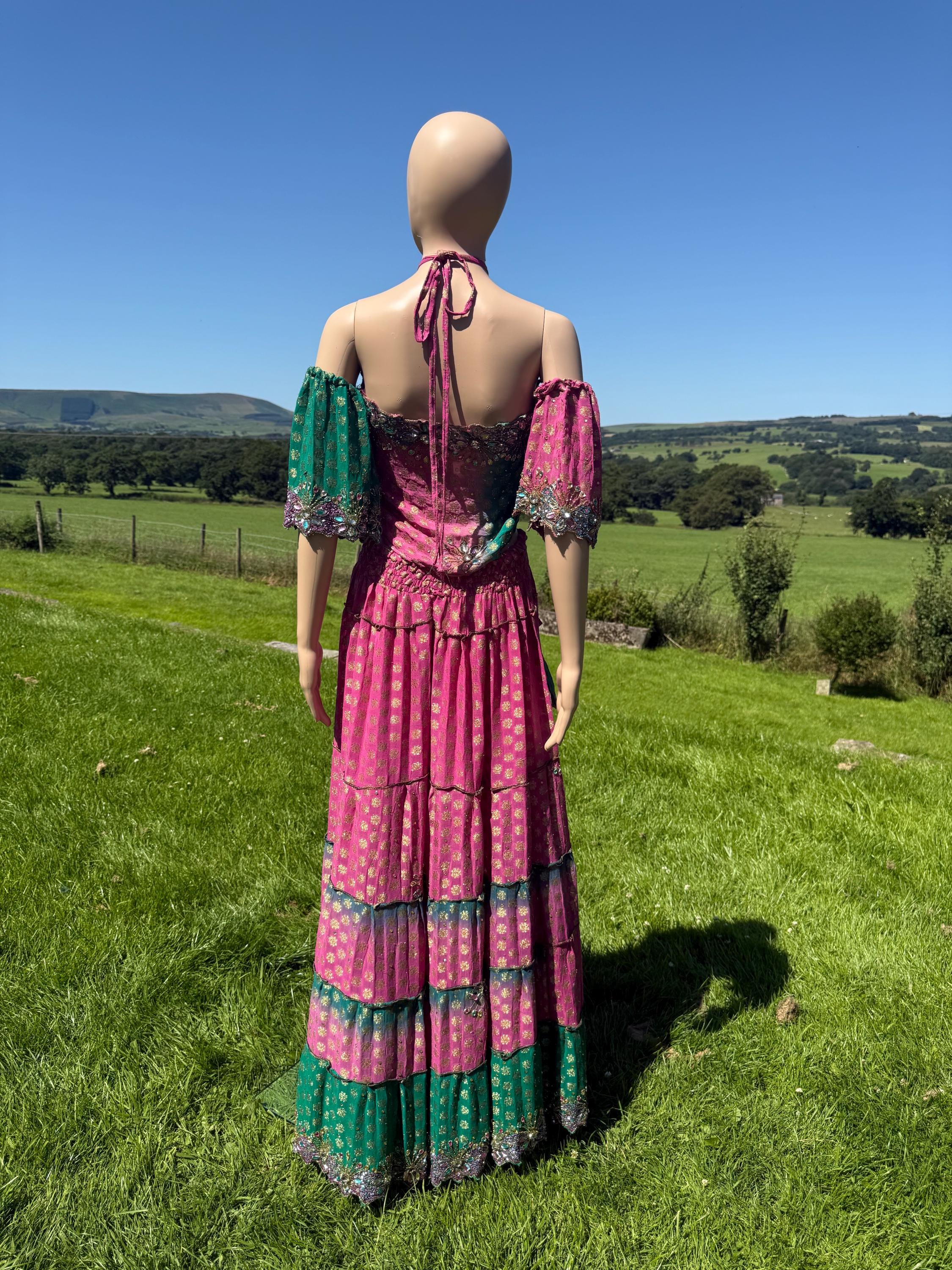 Pink green fairy Handmade one of a kind two piece set