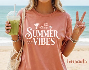 Comfort Colors 1717 Sunny Beach Vacation Shirt, Summer Vibes Graphic Tee