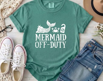 Comfort Colors Mermaid Off-Duty Beach Vacation Tee