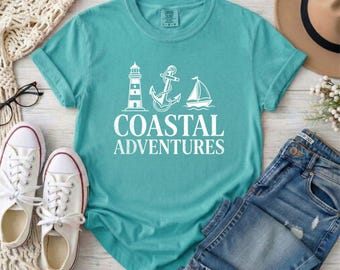 Comfort Colors Coastal Adventures T-Shirt, Beach Vacation Graphic Tee