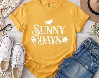 Comfort Colors 1717 Sunny Days Beach Tee, Summer Vacation Shirt