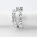 1CTW Bar Set Moissanite Hoop Earrings - 925 Silver Plated with White Gold
