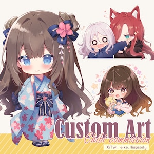 Custom Digital Art Commission Cute Anime fanart Anime 