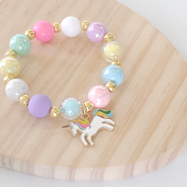 Unicorn DIY Bracelet Kit/ Unicorn Party Favors/ Birthday Activity for Girls/ Unicorn Charm Bracelet Boho Gold for Kids/ Stockings