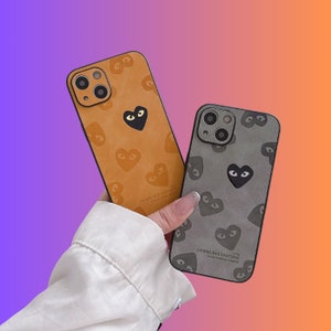 Leather Heart Print Phone Case, Romantic Heart Case, Y2K Phone Case, Shockproof Case, Cases For iPhone X, 11, 12, 13, 14, 15, SE