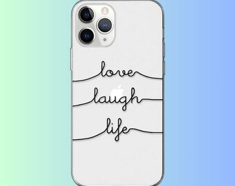 Inspirational Love Coque de portable, coques pour iPhone 6, 7, 8, X, 11, 12, 13, 14, coque antichoc, coques de portable motivantes, jolies coques de portable